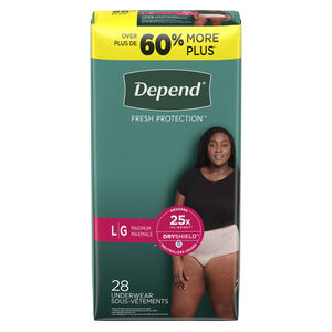 Large, 38 Inch - 44 Inch Waist, Fresh Protection Adult Incontinence Disposable Underwear - 28 ct